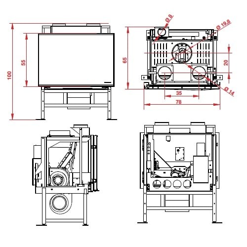 Inserto a granulés Palazzetti AC78 12,5kW