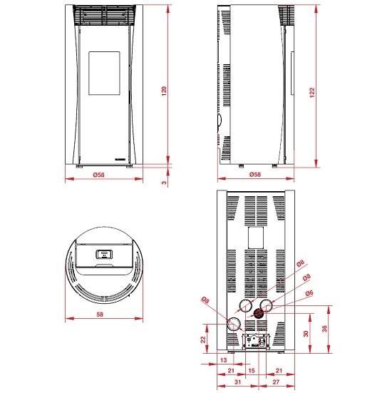 Stufa a pellet Palazzetti Ecofire Vivienne 9 | 9 kW