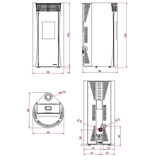 Stufa a pellet Palazzetti Ecofire Vivienne 12 US Pro 2 | 12 kW