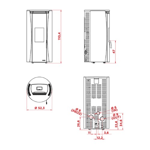 Stufa a pellet Palazzetti Ecofire Vivi TC 9 kW
