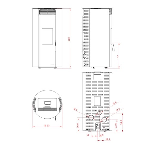 Stufa a pellet Palazzetti Ecofire Emily TC 9 kW