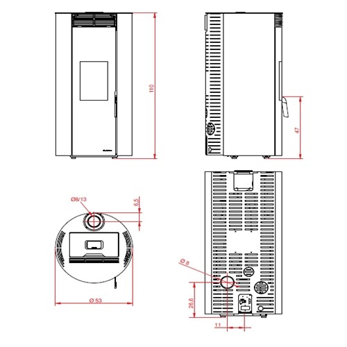 Stufa a pellet Palazzetti Ecofire Emily TC US 9 kW