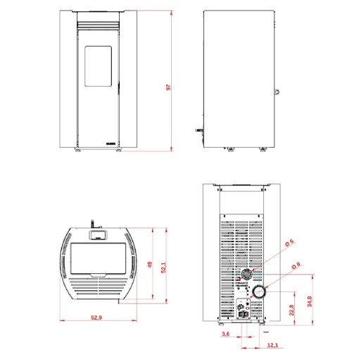 Stufa a pellet Palazzetti Ecofire Flo TC 9 kW