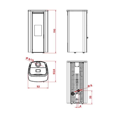 Stufa a pellet Palazzetti Ecofire Theo TC US 6 kW