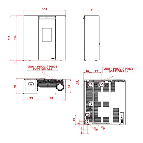 Stufa a pellet Palazzetti Tiffany Luft 13 | 12,7 kW