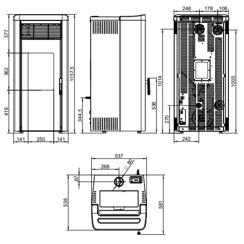 Stufa a pellet Royal Lea Air 90 US 9 kW