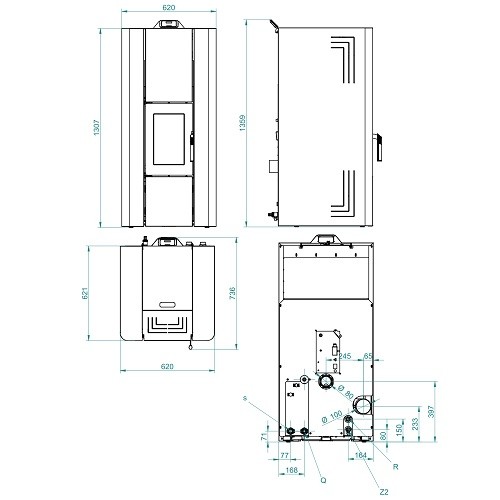 Stufa a pellet Royal Idro 240 | 23,6 kW hydro