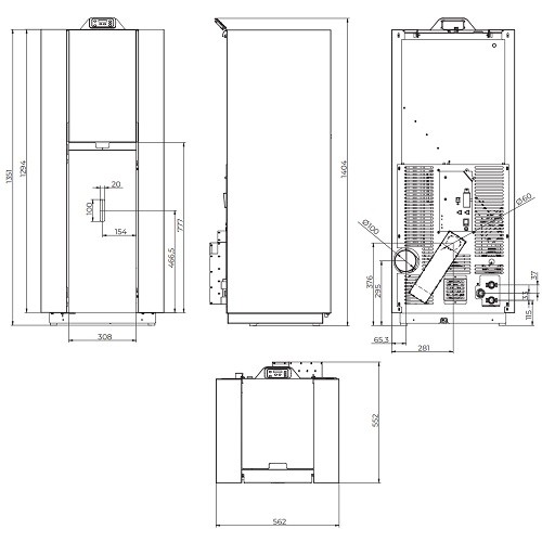 Stufa a pellet Royal Idro Wall 12 | 12,4 kW hydro
