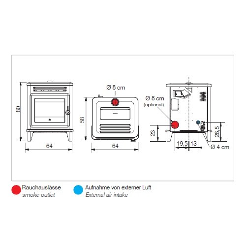 Stufa a pellet Edilkamin Lille 8 Up 8,1 kW