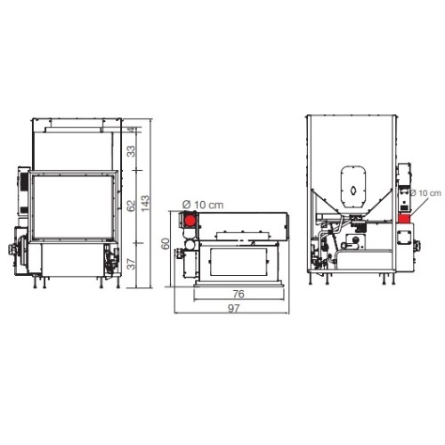 Inserto cheminée à pellets Edilkamin Idropellbox H 30 | 27 kW Hydro