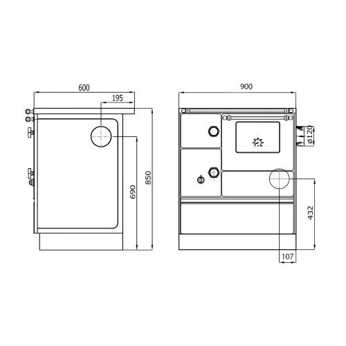 Cuisinière à bois Westminster Stufa à combustible solide K 176 F/A 90 | 5 kW