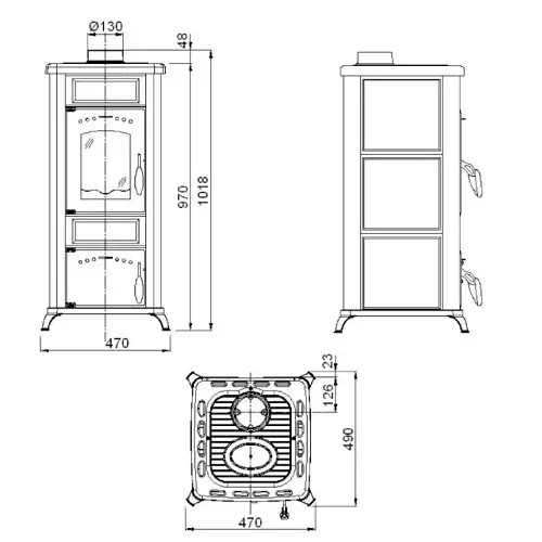 Stufa a legna Wamsler Romantik 7,5 kW