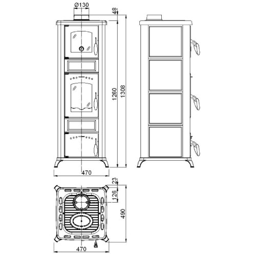 Stufa a legna Wamsler Romantik-B II Backfach 6 kW