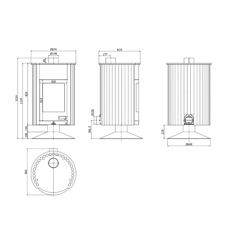 Stufa a legna Masterflamme Grande II 17,4 kW