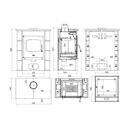 Stufa a legna HS Flamingo Bali 9,2 kW