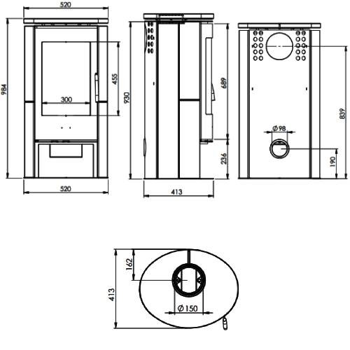 Stufa a legna Fireplace Monte Carlo 5 kW