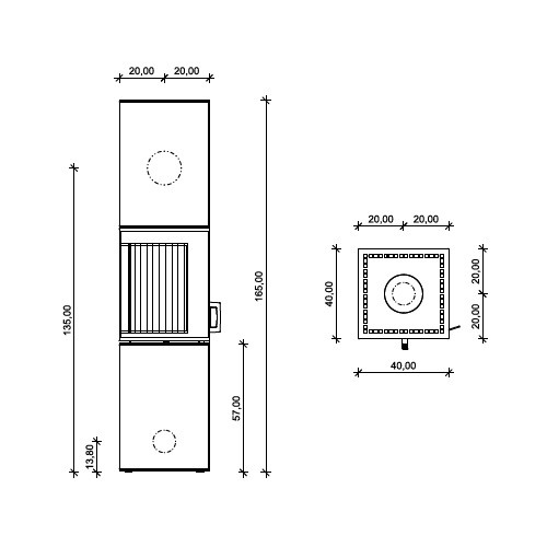 Stufa a legna Neocube S10 XL 5,4 kW