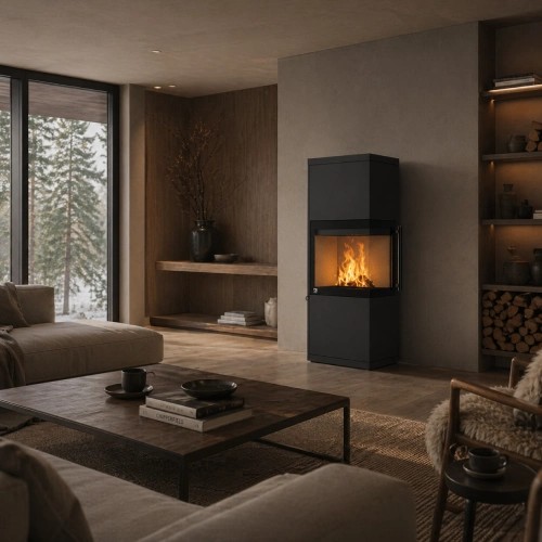 Stufa a legna Drooff Livera Panorama L 8 kW