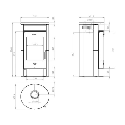 Stufa a legna Fireplace Java 6 kW