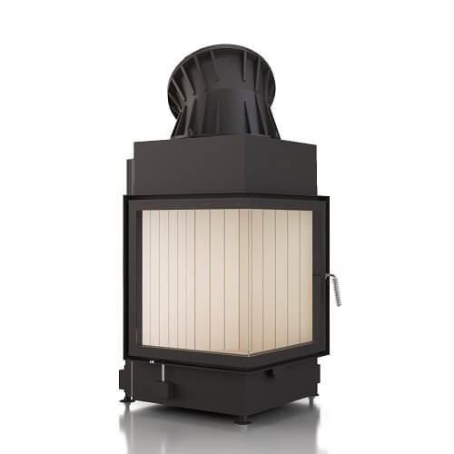 Inserto a legna d’angle Brunner 57/52/52 | 10 kW porte pivotante