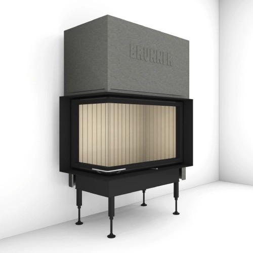 Inserto a legna Brunner BKH 5.0 d'angle 50-82-42 porte coulissante 10 kW