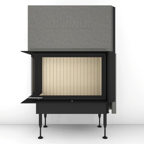 Inserto a legna Brunner BKH 5.0 d'angle 50-82-42 porte coulissante 10 kW