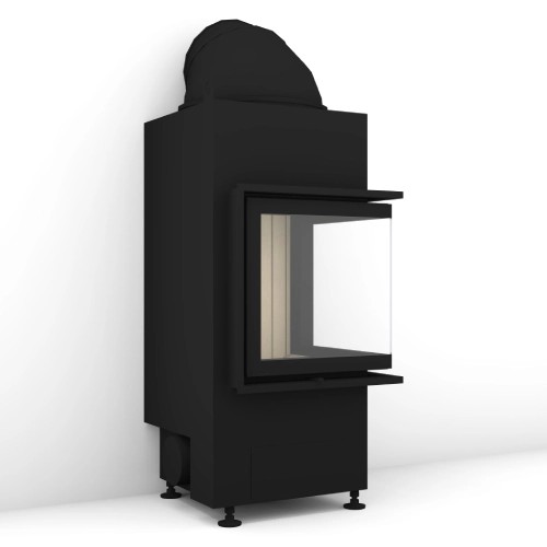 Inserto a legna Brunner BKH 5.0 d'angle 42-42-42 | 7 kW porte pivotante