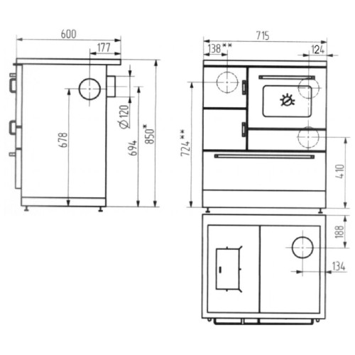 Cuisinière à bois Wamsler K 128 CL 7 kW