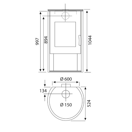 Stufa a legna Wamsler Roton 8 kW