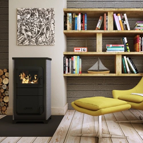 Stufa a legna Wamsler RH-8 A/D avec feu continu automatique 8 kW