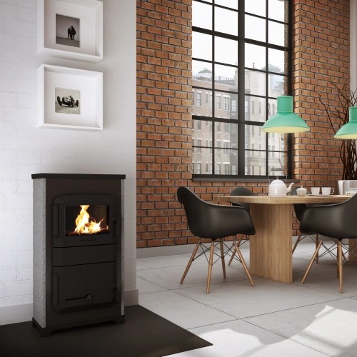 Stufa a legna Wamsler RH-8 A/D avec feu continu automatique 8 kW