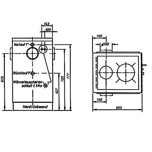 Cuisinière à bois Wamsler K 158 F 22 kW Hydro