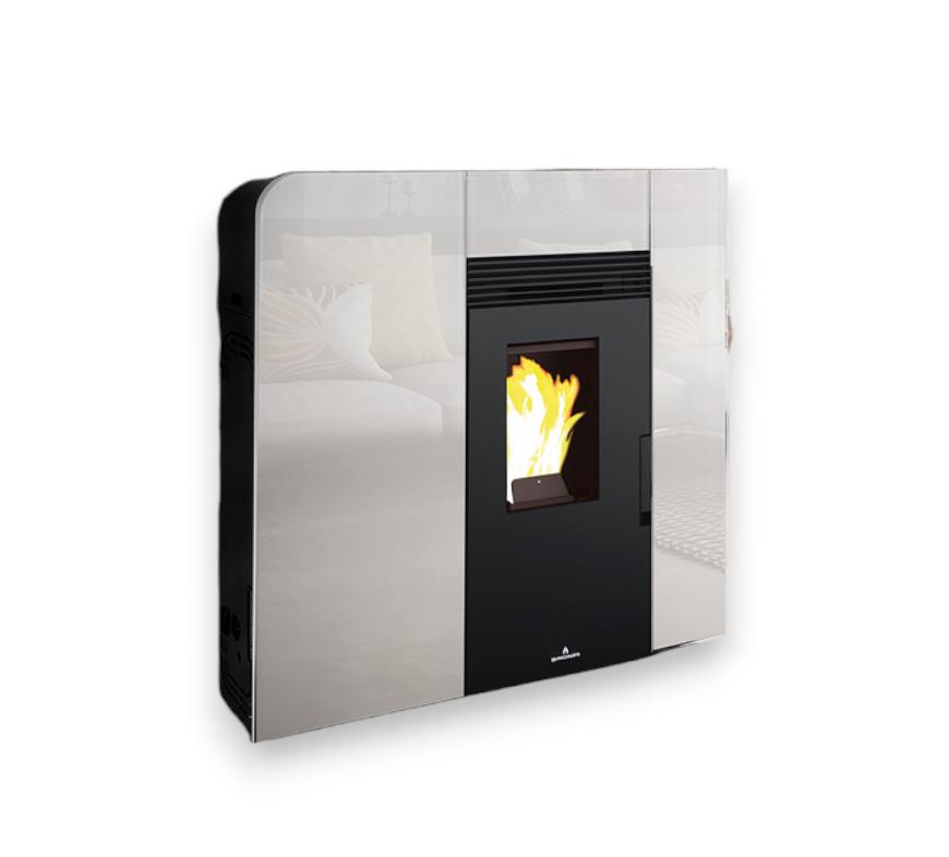 Stufa a pellet extra-plat option canalisable - BRONPI Cleo 11 kW