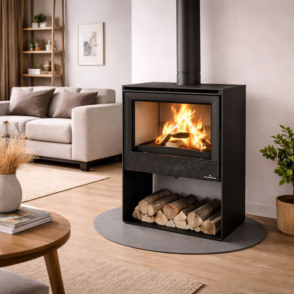Stufa a legna ventilé silencieux raccordable - BRONPI Croacia - T 9.5 kW