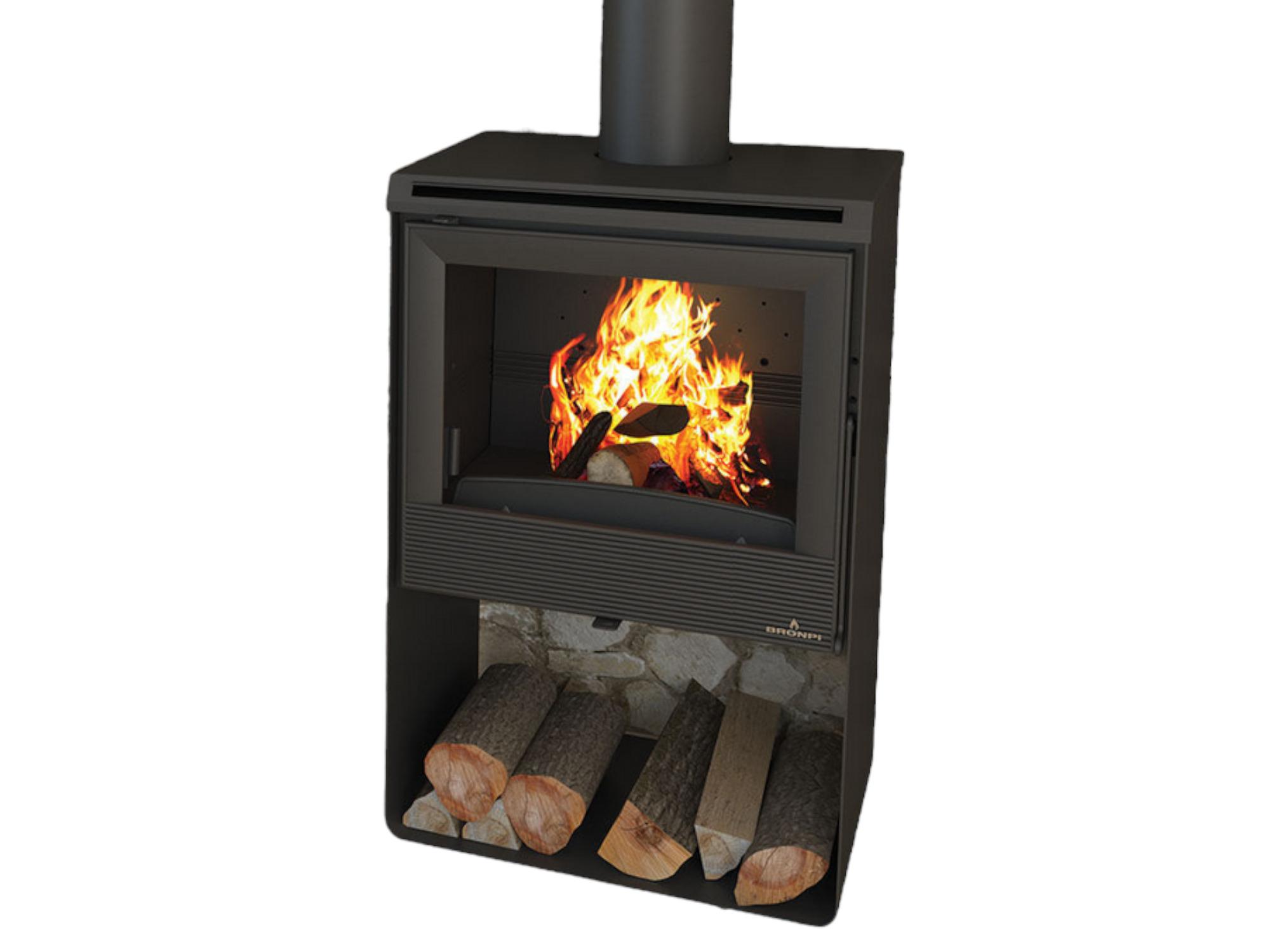 Stufa a legna ventilé silencieux raccordable - BRONPI Croacia - T 9.5 kW