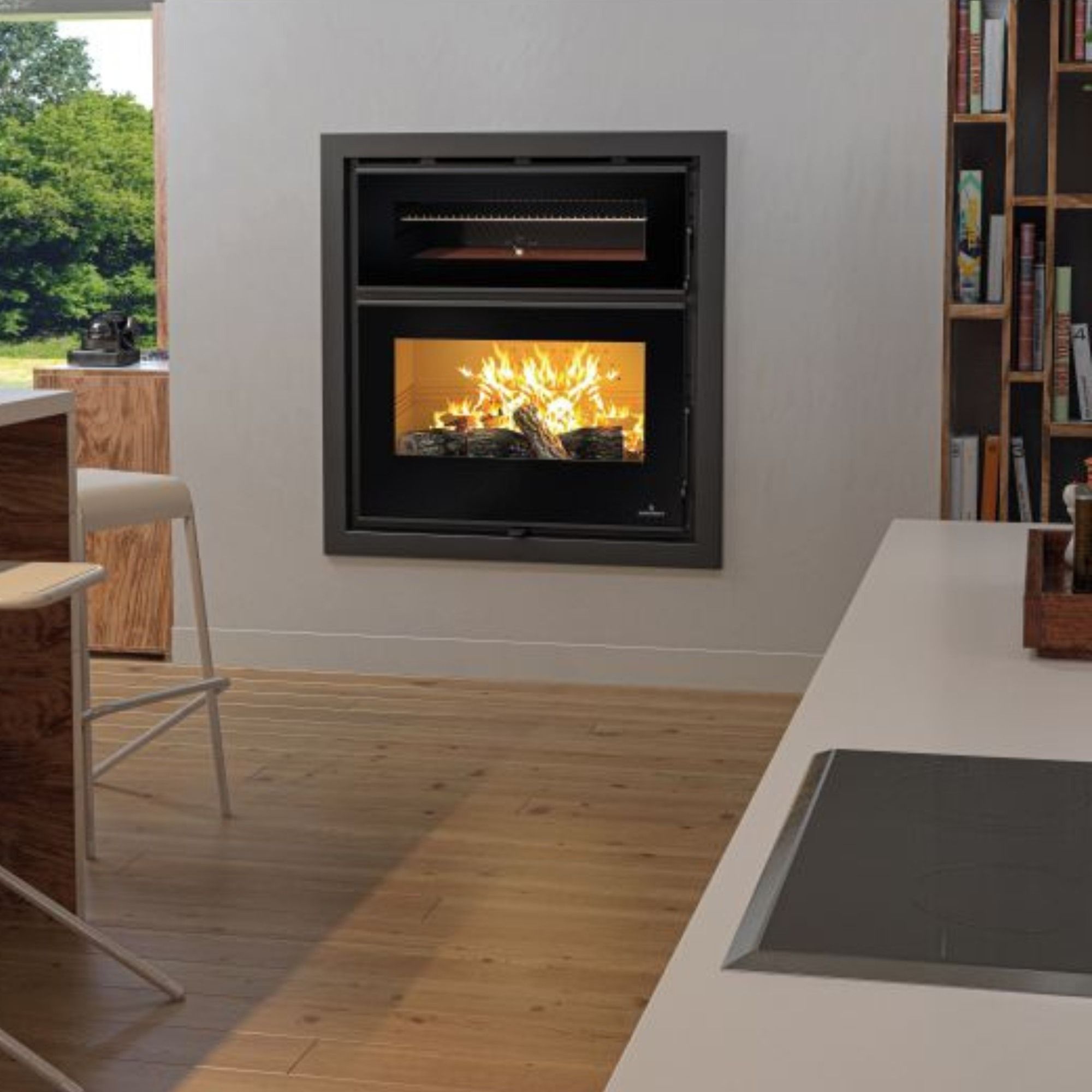 Inserto à bois ventilé canalisable avec four - BRONPI Denver 15 kW