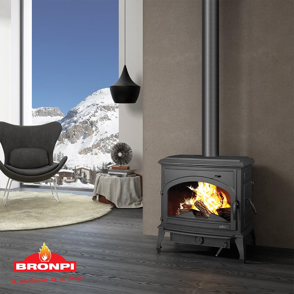 Stufa a legna en fonte - BRONPI Etna 11.3 kW
