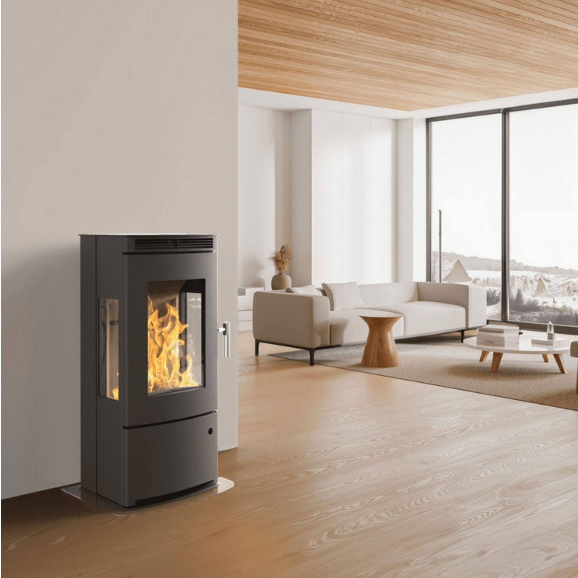 Stufa a legna 3 vitres étanche - SUPRA Talma Tri Vision 9.1 kW