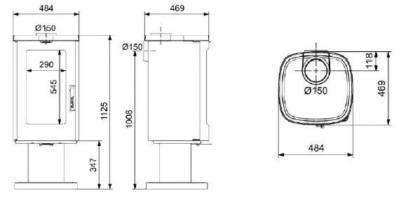 Stufa a legna en fonte -SUPRA Maonie sur pied 11.5 kW