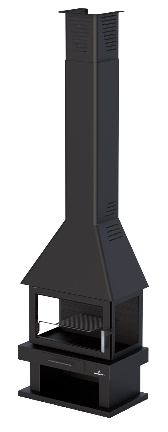 Cheminée à bois 3 vitres - BRONPI Huesca 10 kW