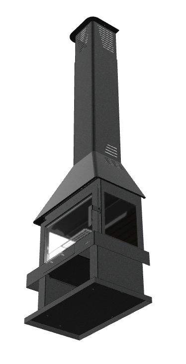 Cheminée à bois 3 vitres - BRONPI Huesca 10 kW