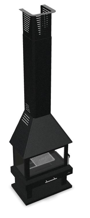 Cheminée à bois 3 vitres - BRONPI Huesca 10 kW