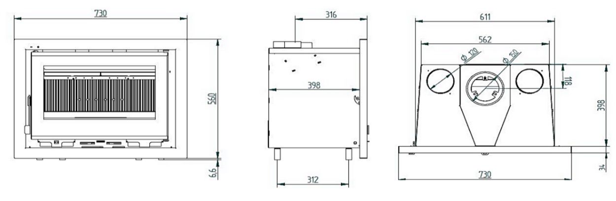 Inserto à bois ventilé - FIREMATIC Nara 12.6 kW