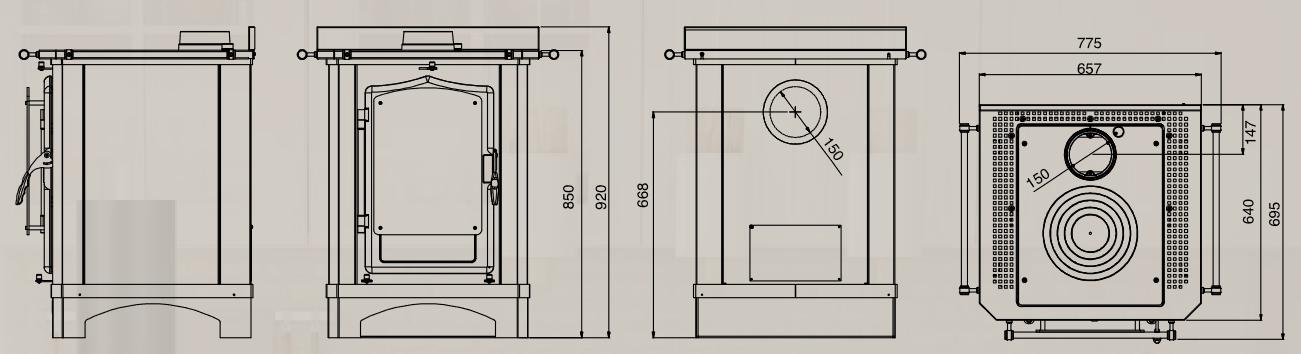 Cuisinière à bois - LINCAR Ravenna 8.3 kW