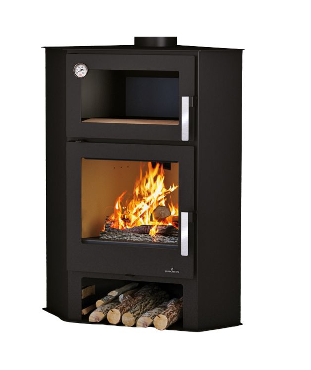 Stufa a legna d'angle avec four - BRONPI Lerma - H 9 kW