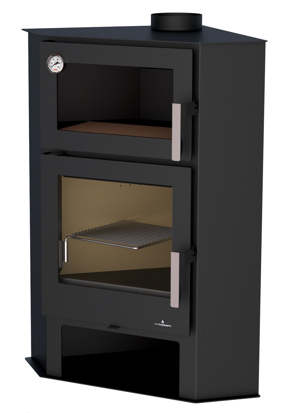 Stufa a legna d'angle avec four - BRONPI Lerma - H 9 kW