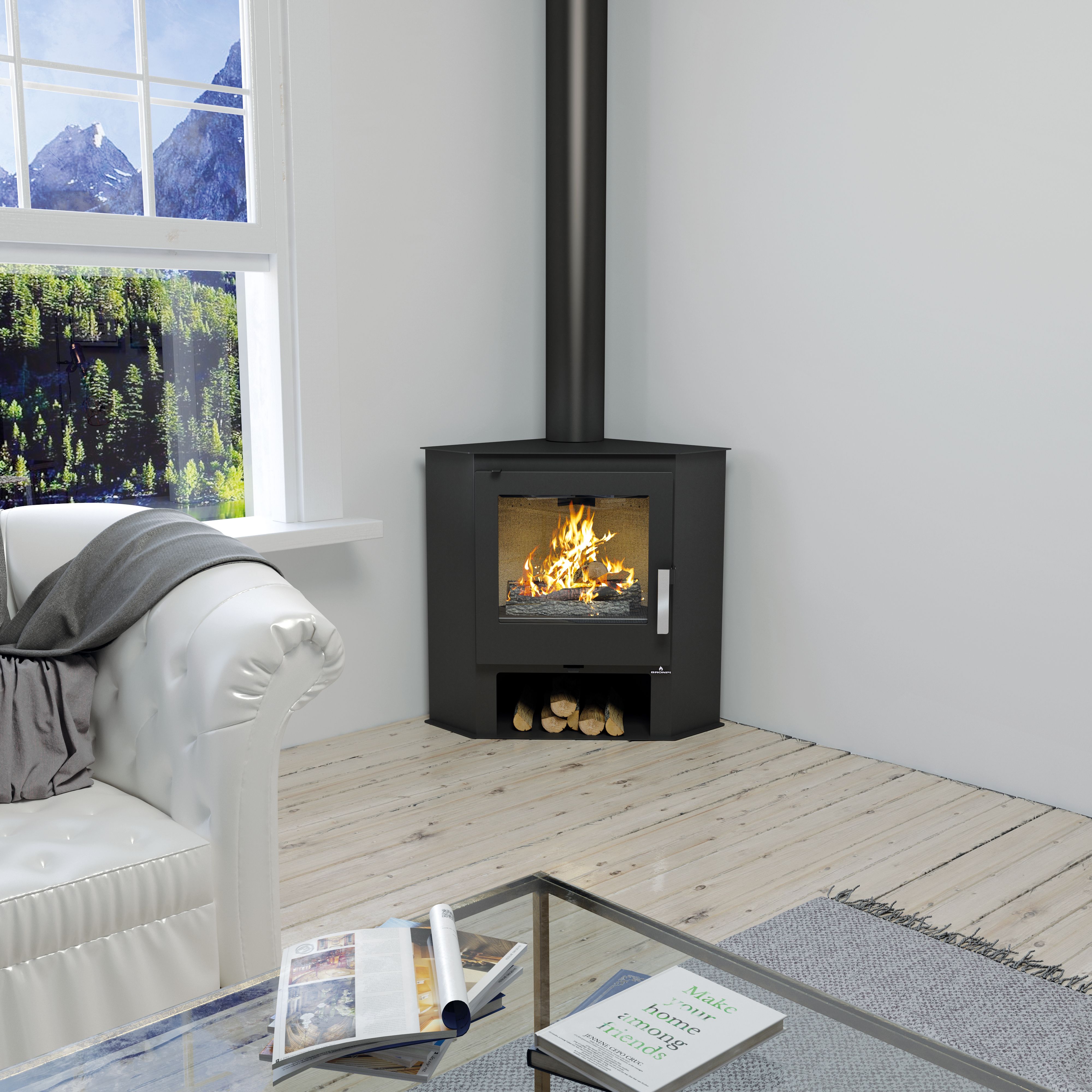Stufa a legna d'angle - BRONPI Lerma 9 kW