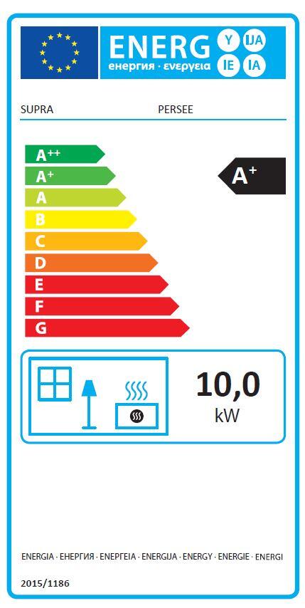 Stufa a legna SUPRA Persée noir, 10 kW