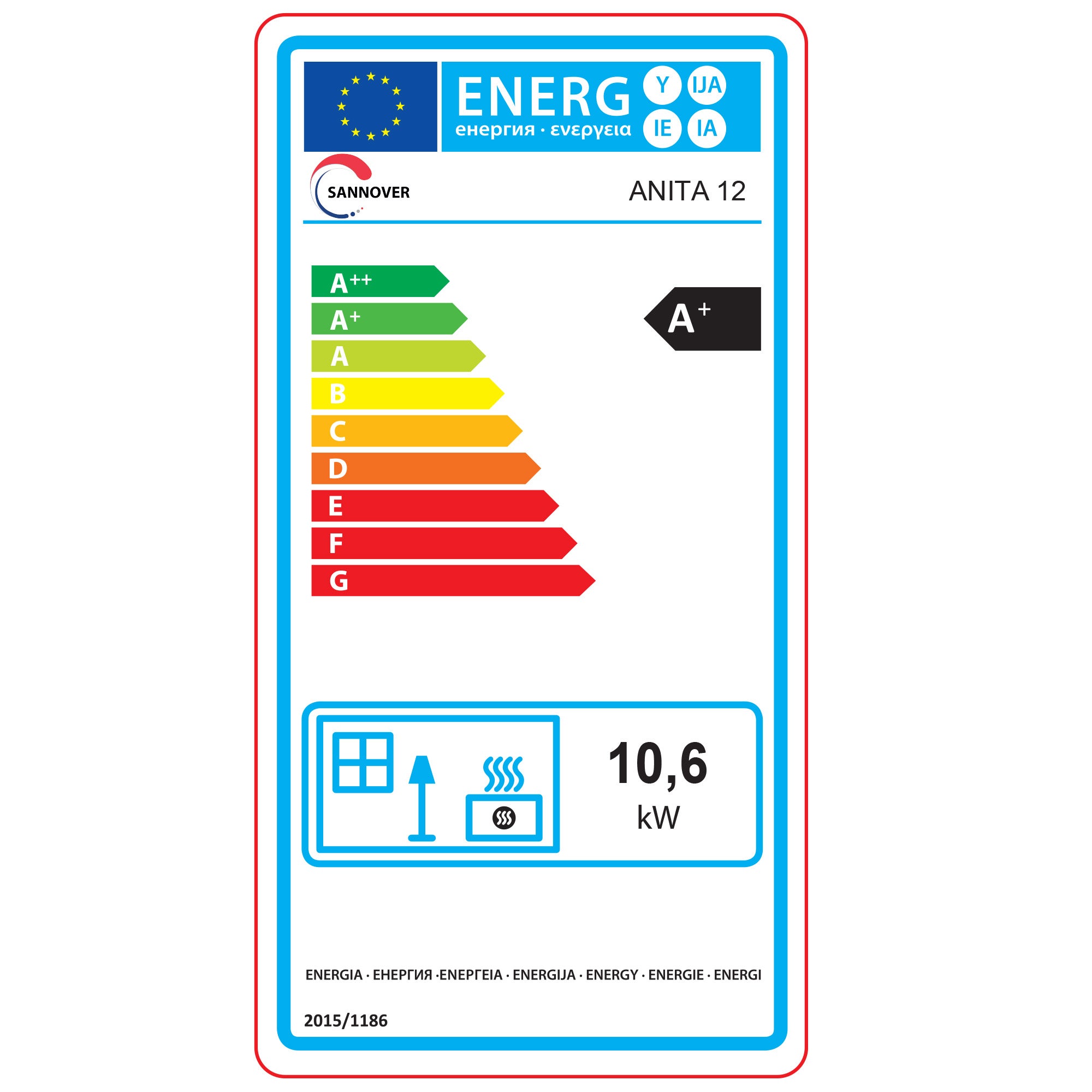 Stufa a pellet étanche Anita 12 kW Bordeaux Sannover