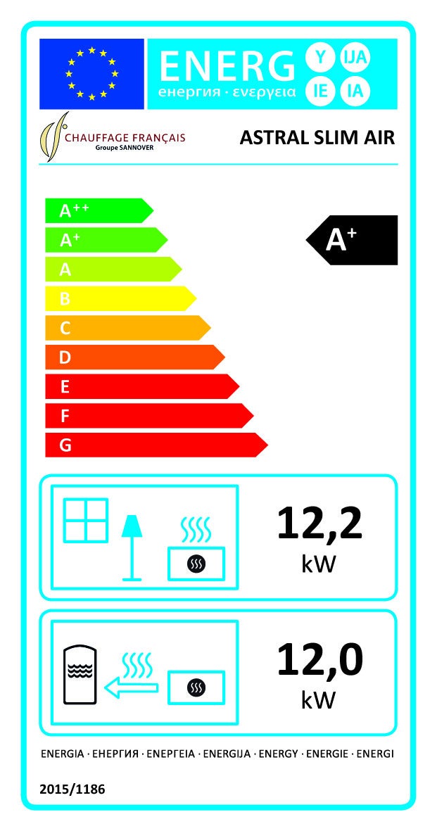 Stufa a pellet Air Slim Astral 12,2 kW Bordeaux Sannover